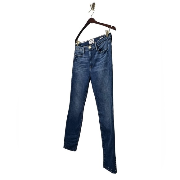 FRAME Le High Skinny Slit Studded Jeans Hazelwood 30 - Picture 9 of 14